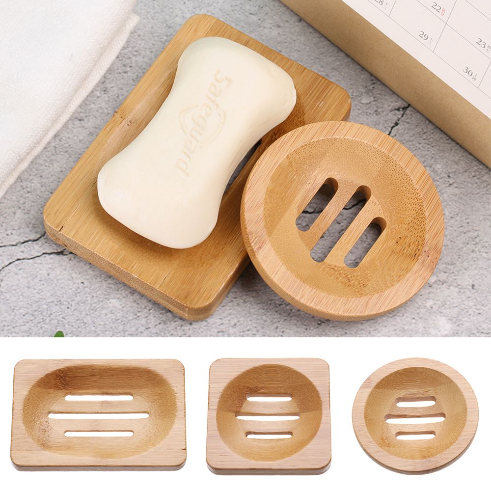 Bamboo Cutlery - Bandeja de jabón de madera portátil,