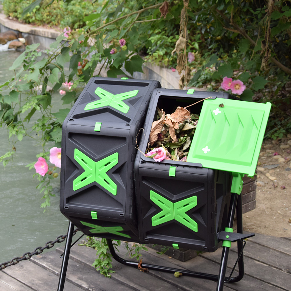 Compostador Giratorio de Doble - Compost Bin reseña y precio
